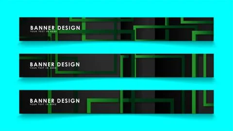 Abstract geometric and rectangular pattern banners with green gradients. Vect 스톡 일러스트