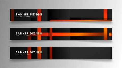 Abstract geometric and rectangular pattern banners with orange gradients Illustrazione stock