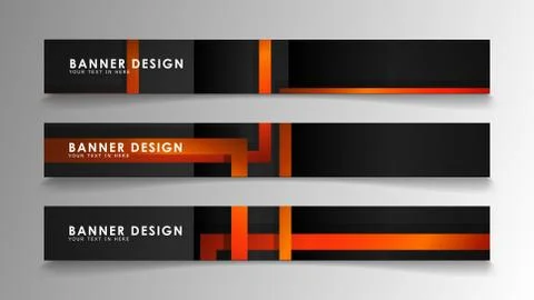 Abstract geometric and rectangular pattern banners with orange gradients Illustrazione stock