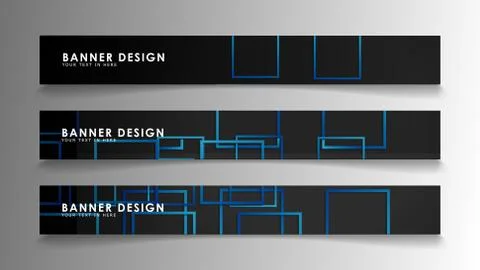 Abstract geometric and rectangular pattern banners with blue gradients. Vecto 스톡 일러스트