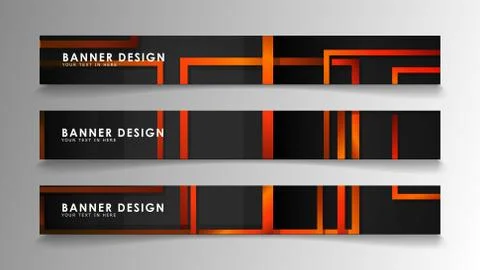 Abstract geometric and rectangular pattern banners with orange gradients 스톡 일러스트