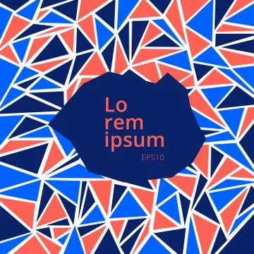 Abstract geometric and triangle patterns colorful, blue, red, on white backgr イラスト素材