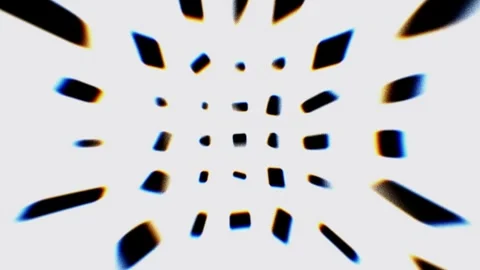 Abstract geometric animation with black shapes and chromatic aberration on white Stock Footage 332069913