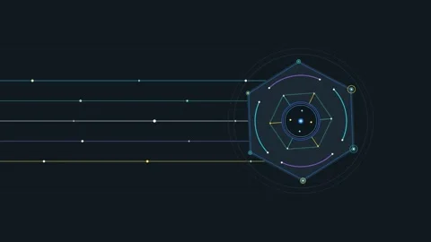 Abstract Geometric Animation of Data Nodes and Connecting Lines Stock Footage 343893995