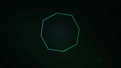 Abstract Geometric Animation Featuring Morphing Glowing Neon Shapes on Dark.. Stock Footage 341788102