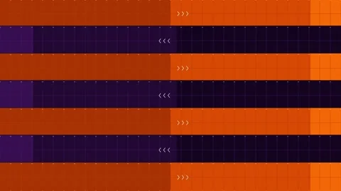 Abstract Geometric Animation Featuring Orange and Purple Arrows Stock Footage 347626547