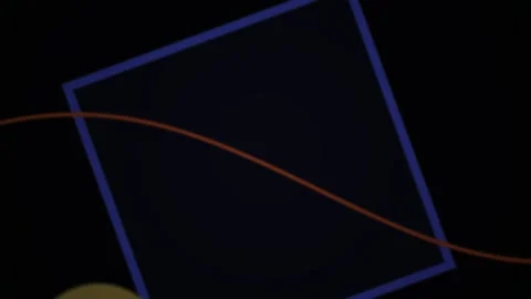 Abstract Geometric Animation Featuring Rotating Blue Square Frame and Inter.. Stock Footage 340513921