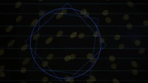Abstract Geometric Animation Featuring Rotating Square and Circle Overlay. Stock Footage 340514013