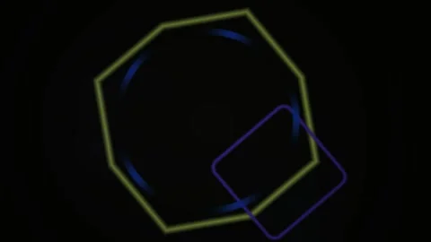 Abstract Geometric Animation Featuring Rotating Octagon and Pulsing Square .. Video stock 341788124