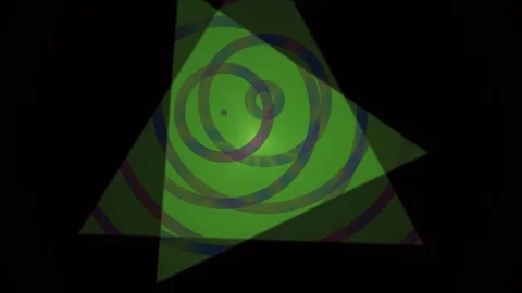 Abstract Geometric Animation Featuring Rotating Green Triangles and Concent.. Stock Footage 341788157