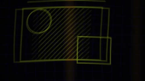 Abstract Geometric Animation Featuring Shifting Rectangles and Circles on D.. Stock Footage 340514064