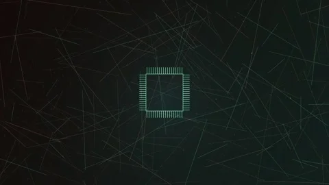 Abstract geometric animation with a glowing square and dynamic lines Video stock 326706789