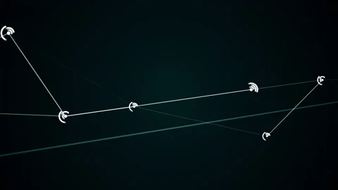 Abstract geometric animation of multiple connected points Stock Footage 229797918