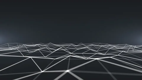 Abstract geometric animation of white dots and white lines on a dark backgro Stock Footage 234188872
