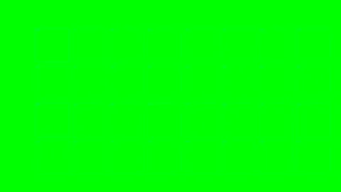 Abstract geometric arrangement of black squares on a vivid green background Video stock 340266736