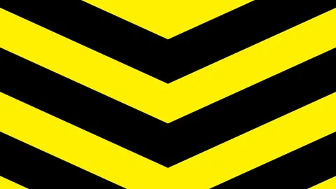 Abstract geometric arrow up lines. Seamless moving background in yellow and blac Stock Footage 280327985