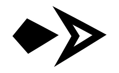 Abstract geometric arrow symbol, Double element pointer sign, Diamond and che 스톡 일러스트