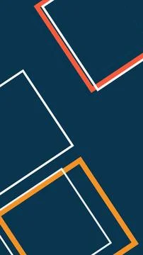 Abstract geometric arrows and outlined frames overlap on a deep blue backdr.. Stock-Illustration