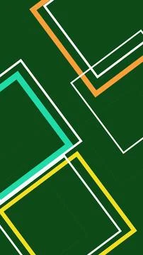 Abstract geometric arrows in bright teal, yellow, and orange form a dynamic.. Ilustração Stock