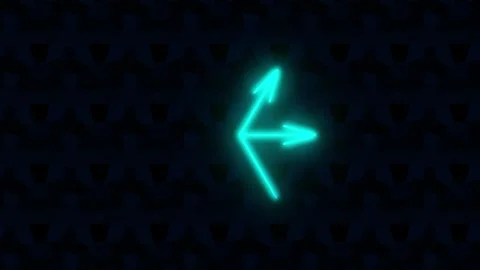 Abstract Geometric Arrows in Neon Blue Light During a Dark Digital Transiti.. Stock Footage 342427399