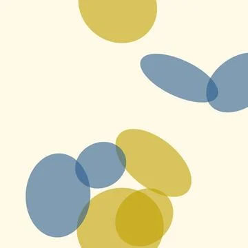Abstract geometric art composition featuring overlapping blue and yellow ci.. Stock Illustration