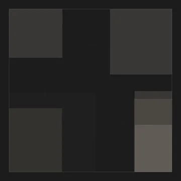 Abstract geometric art composition featuring dark squares and a dashed circle Illustrazione stock