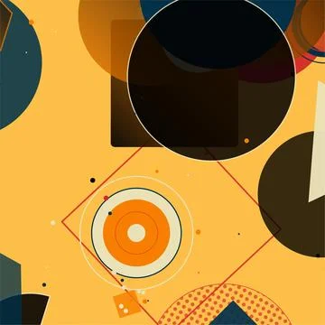 Abstract geometric art composition with vibrant shapes and retro color pale.. Stock Illustration