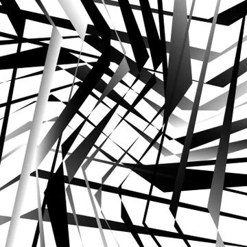 Abstract geometric art with edgy, angular shapes. Randomly ordered elements. Ilustração Stock