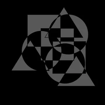 Abstract Geometric Art: Exploring Shapes and Shadows. Stock Illustration