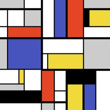 Abstract geometric art pattern - Mondrian style squares and rectangles vector イラスト素材