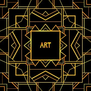 Abstract geometric art patterned background (1920's style). 库存插图