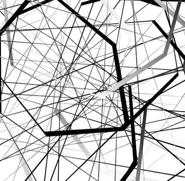 Abstract geometric art with random, scattered shapes Stock Illustration