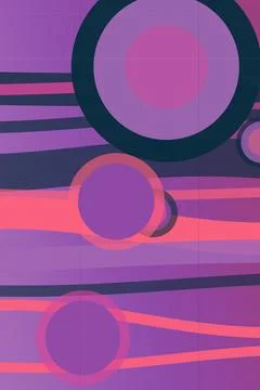 Abstract geometric artwork featuring overlapping circles in purple and pink.. Stock Illustration