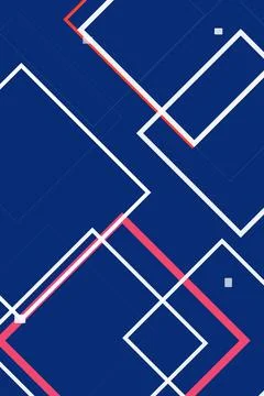Abstract geometric artwork with interlocking arrows and diamond shapes in b.. Stock Illustration