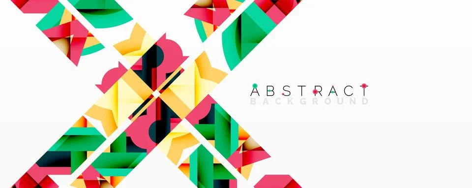 Abstract geometric artwork with interwoven angular and curved shapes, dynamic Stockillustratie