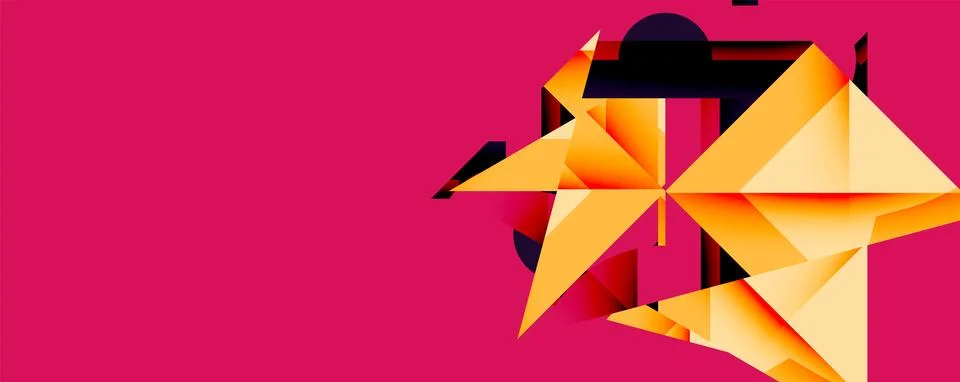 Abstract geometric artwork with interwoven angular and curved shapes, dynamic Illustrazione stock