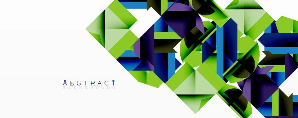 Abstract geometric artwork with interwoven angular and curved shapes, dynamic Stockillustratie