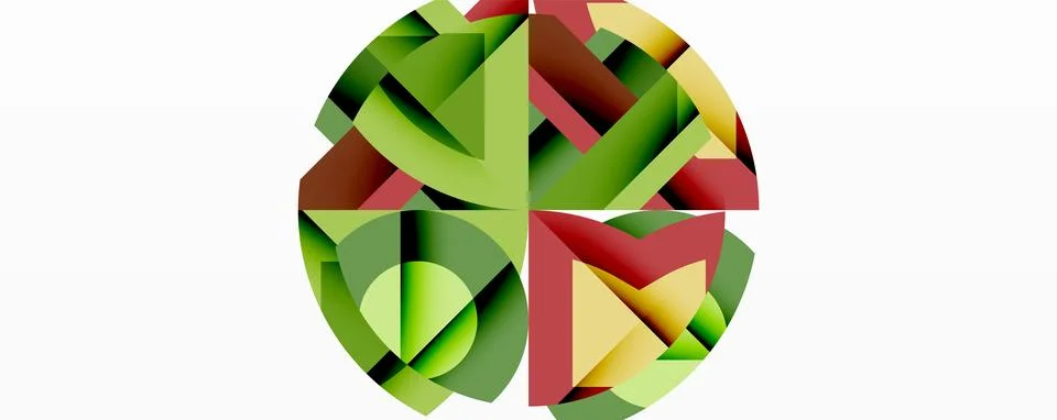 Abstract geometric artwork with interwoven angular and curved shapes, dynamic 스톡 일러스트