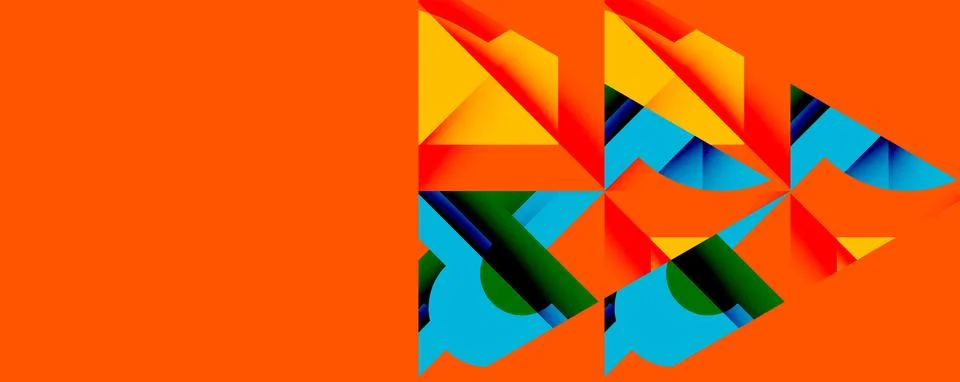 Abstract geometric artwork with interwoven angular and curved shapes, dynamic Illustrazione stock