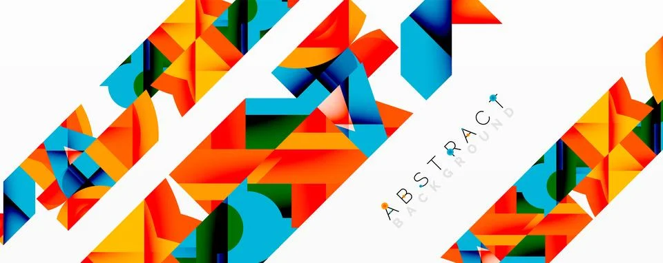 Abstract geometric artwork with interwoven angular and curved shapes, dynamic Ilustração Stock