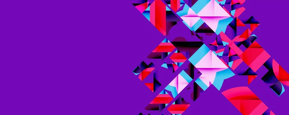 Abstract geometric artwork with interwoven angular and curved shapes, dynamic Illustrazione stock