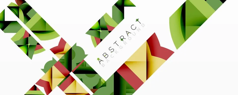 Abstract geometric artwork with interwoven angular and curved shapes, dynamic Stock Illustration