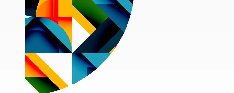 Abstract geometric artwork with interwoven angular and curved shapes, dynamic イラスト素材