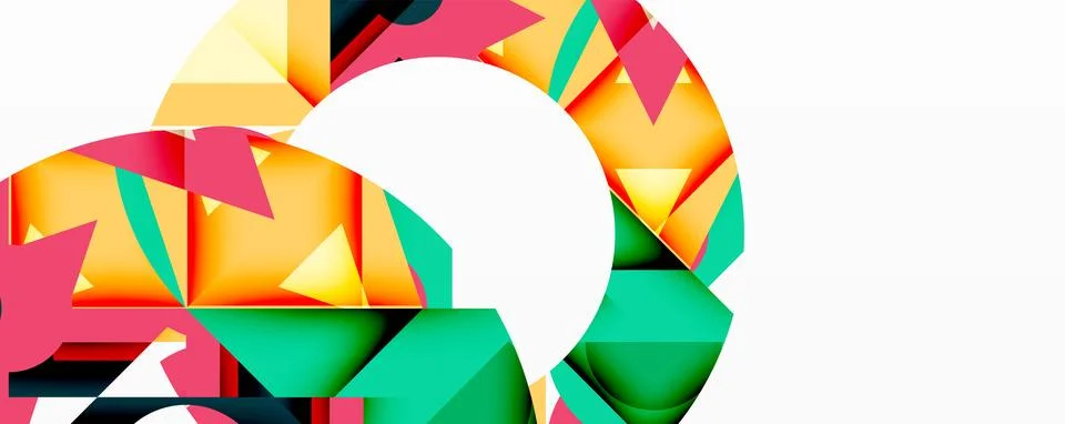 Abstract geometric artwork with interwoven angular and curved shapes, dynamic Illustrazione stock