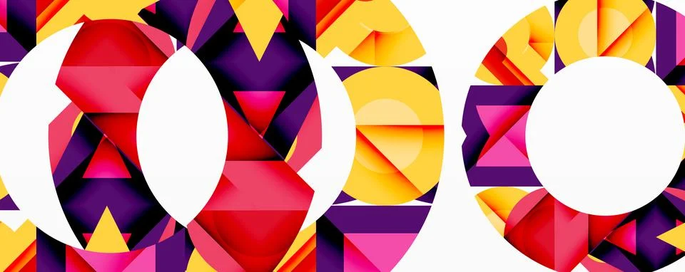 Abstract geometric artwork with interwoven angular and curved shapes, dynamic イラスト素材