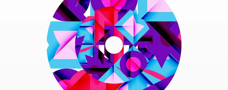 Abstract geometric artwork with interwoven angular and curved shapes, dynamic イラスト素材