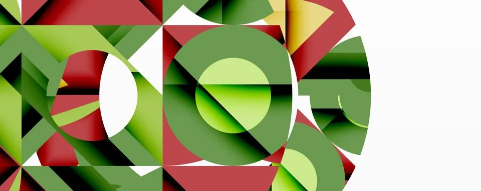 Abstract geometric artwork with interwoven angular and curved shapes, dynamic Ilustração Stock