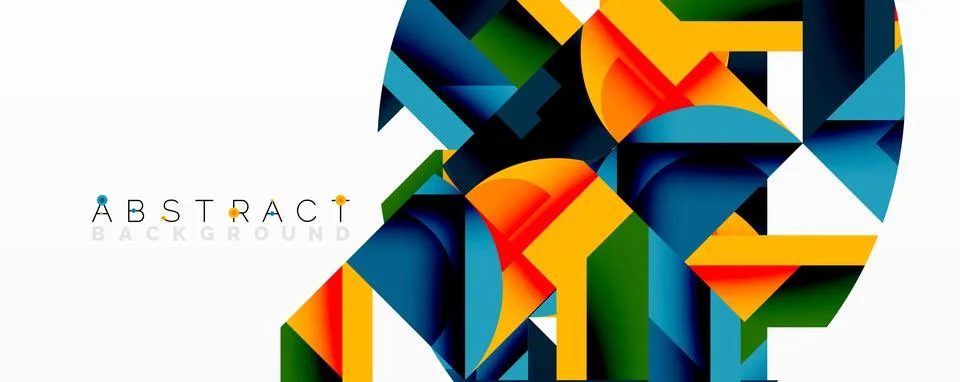 Abstract geometric artwork with interwoven angular and curved shapes, dynamic 库存插图
