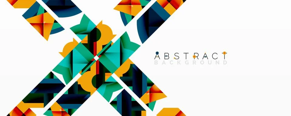 Abstract geometric artwork with interwoven angular and curved shapes, dynamic 스톡 일러스트