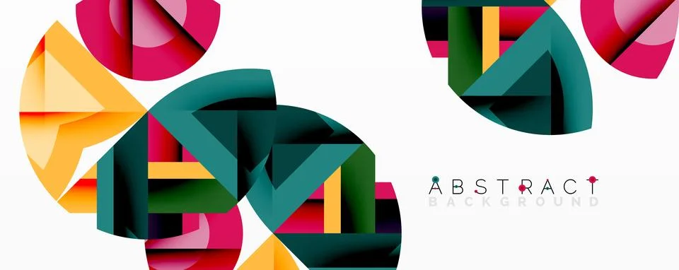 Abstract geometric artwork with interwoven angular and curved shapes, dynamic Illustrazione stock